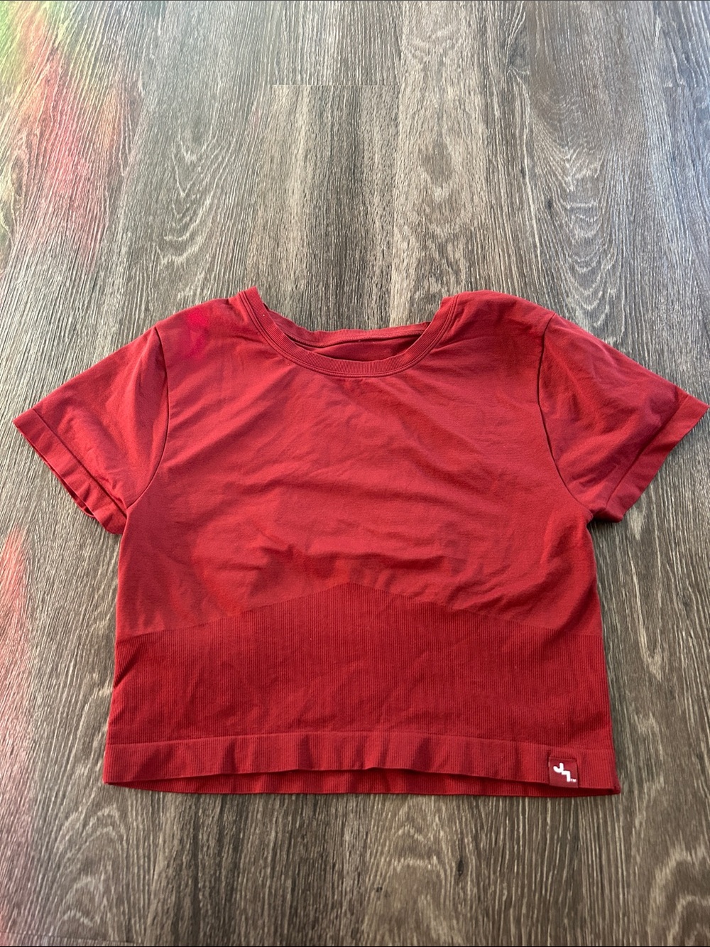 Red Short Sleeve Crop Top